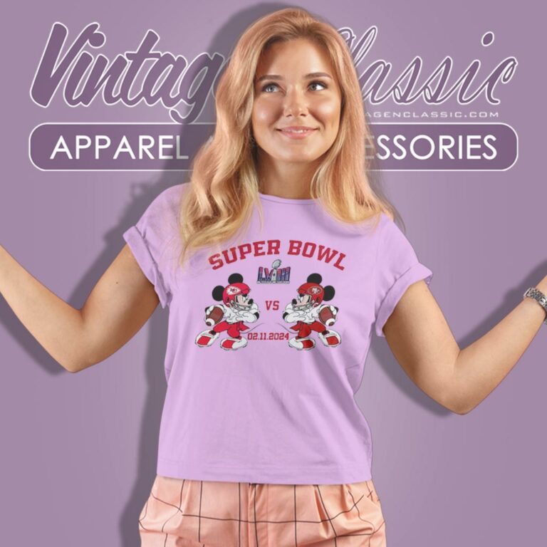 Mickey Mouse Kansas City Chiefs Vs San Francisco 49ers Super Bowl Lviii Women T Shirt Mickey Mouse Kansas City Chiefs Vs San Francisco 49ers Super Bowl Lviii Women T Shirt