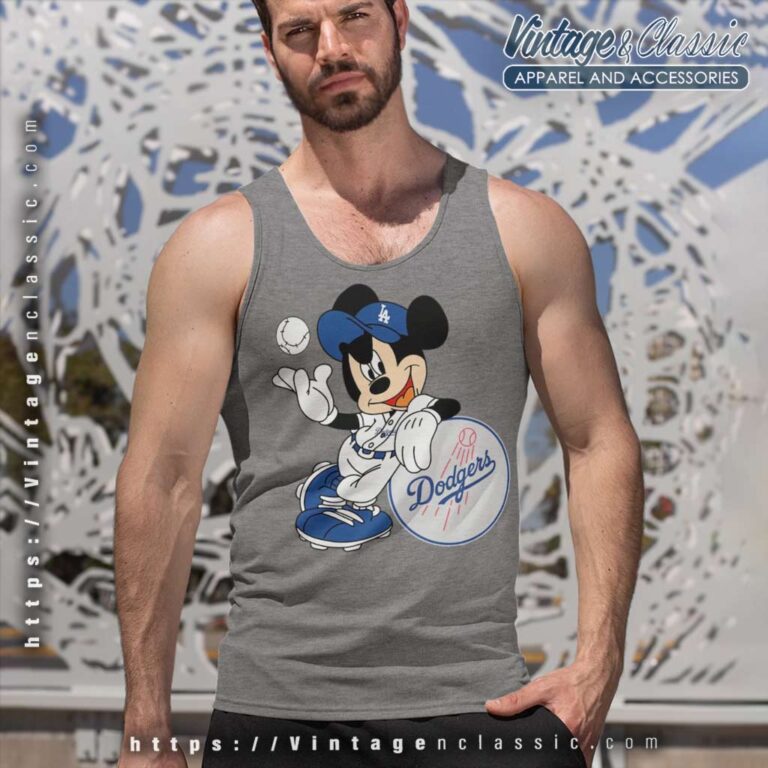 Mickey Mouse Los Angeles Dodgers Tank Top Racerback Mickey Mouse Los Angeles Dodgers Tank Top Racerback