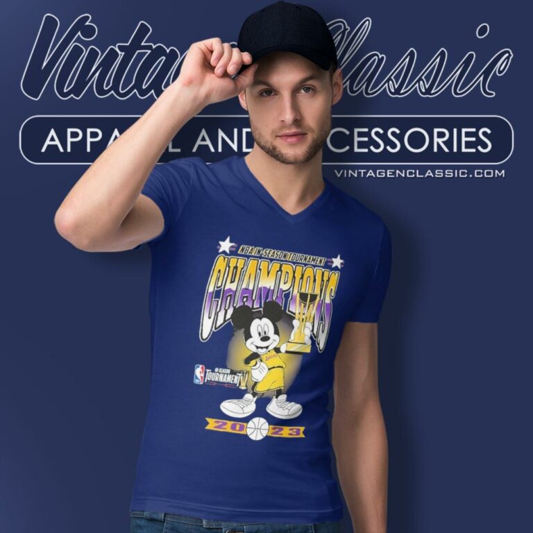 Mickey Mouse Los Angeles Lakers 2023 Nba In Season Tournament Champions V Neck TShirt Mickey Mouse Los Angeles Lakers 2023 Nba In Season Tournament Champions V Neck TShirt
