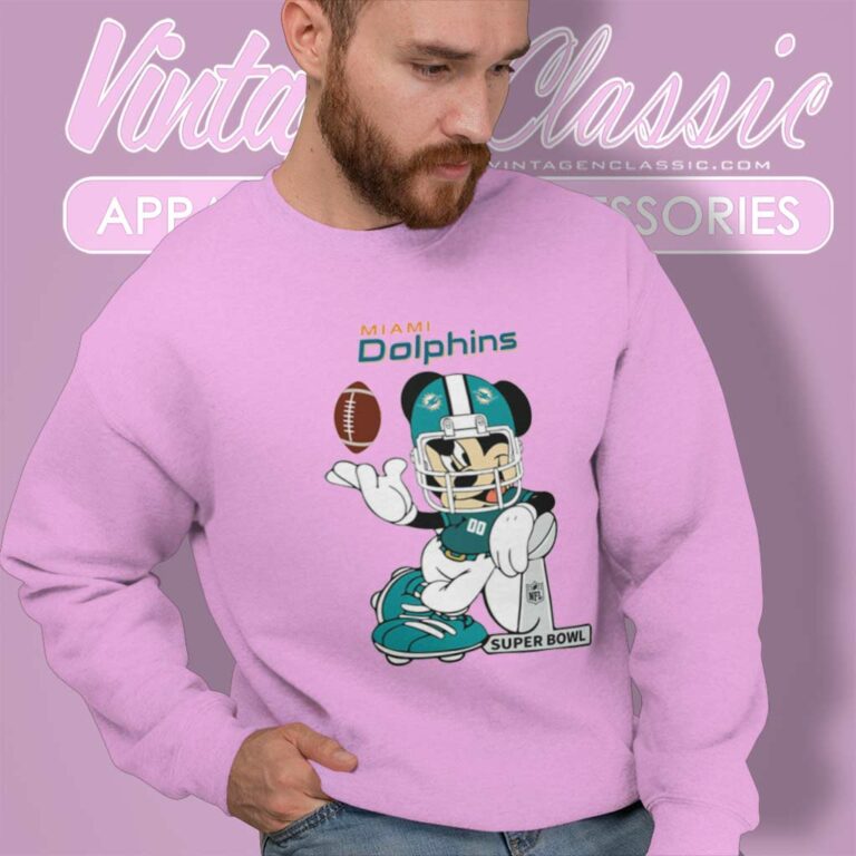 Mickey Mouse Miami Dolphin Sweatshirt Mickey Mouse Miami Dolphin Sweatshirt