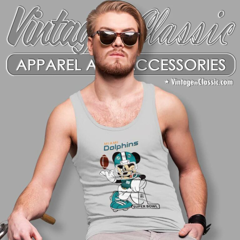 Mickey Mouse Miami Dolphin Tank Top Racerback Mickey Mouse Miami Dolphin Tank Top Racerback
