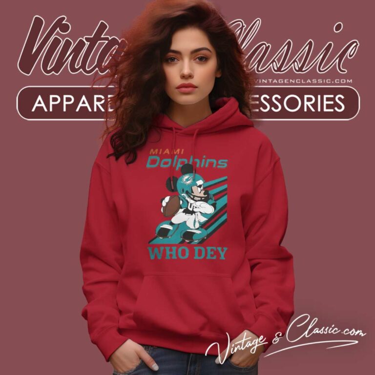 Mickey Mouse Miami Dolphins Football Player Who Dey Slogan Hoodie Mickey Mouse Miami Dolphins Football Player Who Dey Slogan Hoodie