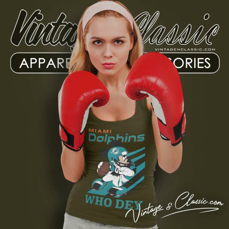 Mickey Mouse Miami Dolphins Football Player Who Dey Slogan Tank Top Racerback Mickey Mouse Miami Dolphins Football Player Who Dey Slogan Tank Top Racerback