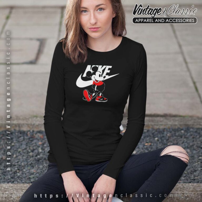 Mickey Mouse Nike Parody Longsleeves Mickey Mouse Nike Parody Longsleeves