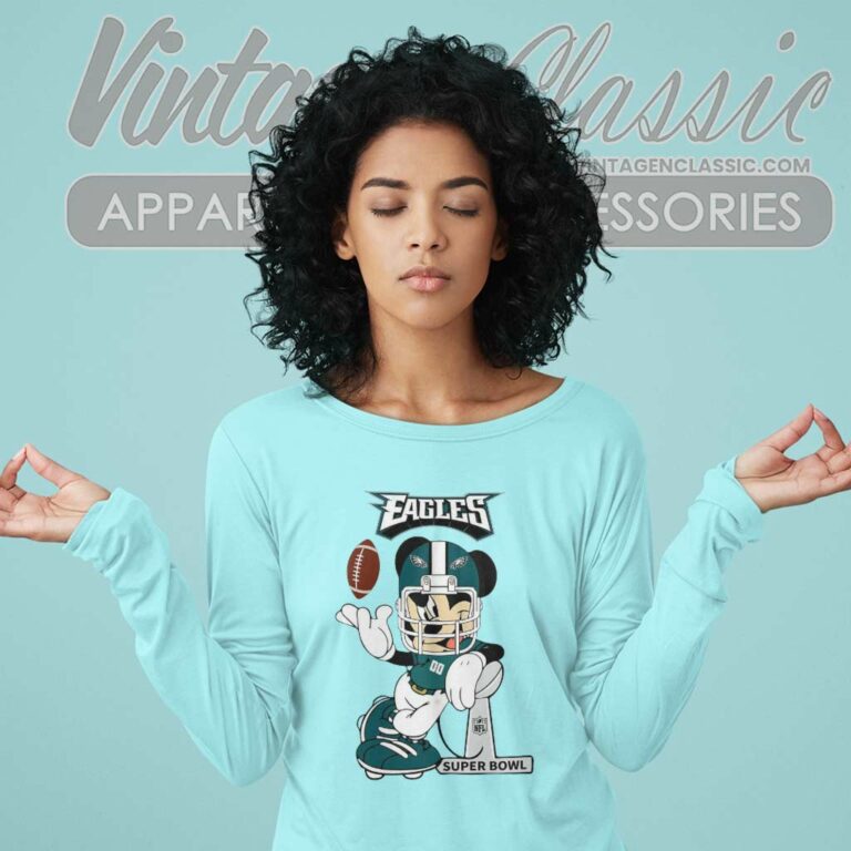 Mickey Mouse Philadelphia Eagles Supperbowll Long Sleeve Tee Mickey Mouse Philadelphia Eagles Supperbowll Long Sleeve Tee