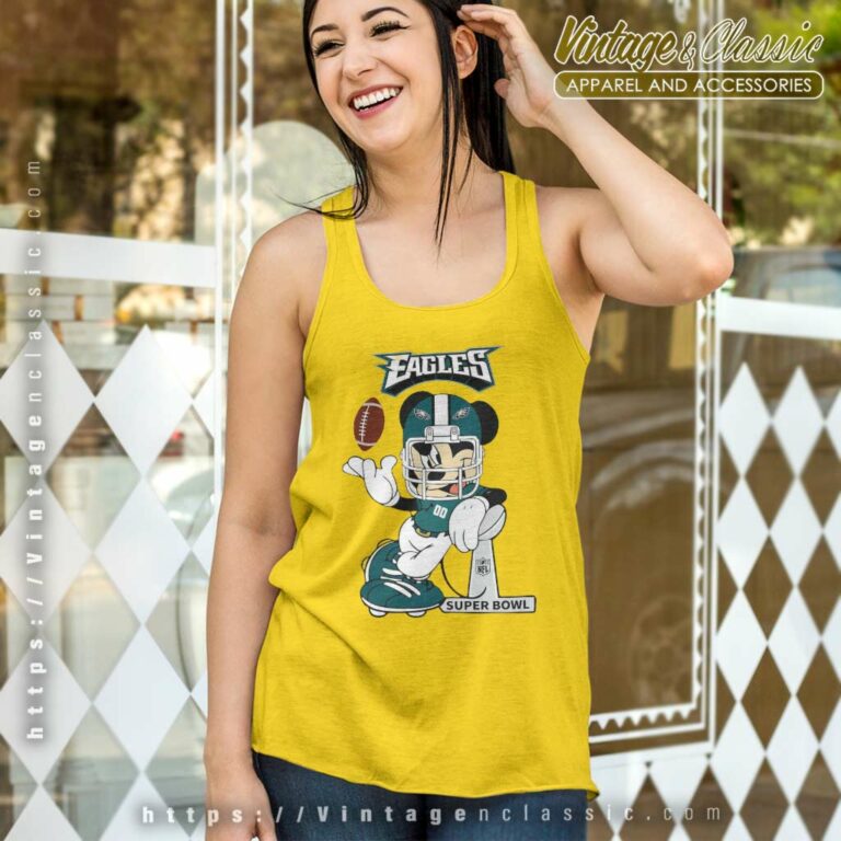 Mickey Mouse Philadelphia Eagles Supperbowll Tank Top Racerback Mickey Mouse Philadelphia Eagles Supperbowll Tank Top Racerback