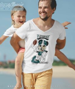 Mickey Mouse Philadelphia Eagles Supperbowll V Neck TShirt