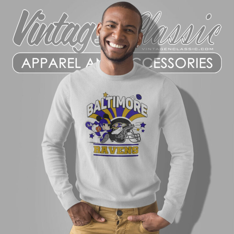 Mickey Mouse Player Baltimore Ravens Sweatshirt Mickey Mouse Player Baltimore Ravens Sweatshirt