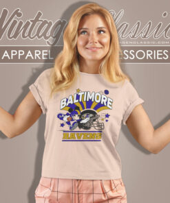 Mickey Mouse Player Baltimore Ravens Women T Shirt