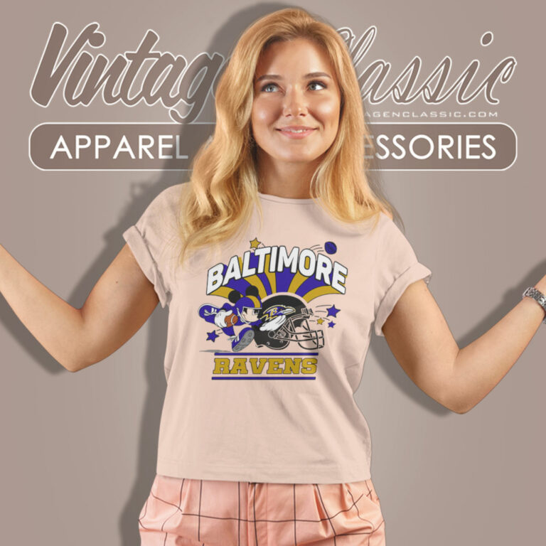 Mickey Mouse Player Baltimore Ravens Women T Shirt Mickey Mouse Player Baltimore Ravens Women T Shirt