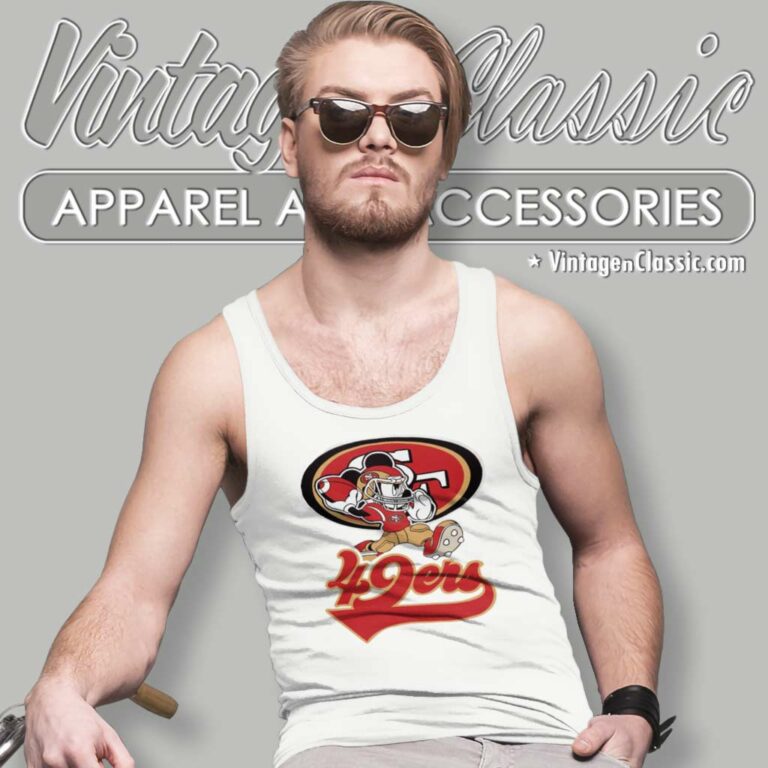Mickey Mouse Player San Francisco 49ers Tank Top Racerback Mickey Mouse Player San Francisco 49ers Tank Top Racerback