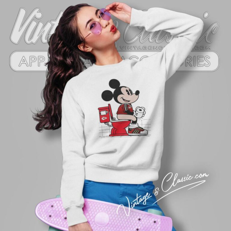 Mickey Mouse San Francisco 49ers Sitting On Kansas City Chiefs Toilet Sweatshirt Mickey Mouse San Francisco 49ers Sitting On Kansas City Chiefs Toilet Sweatshirt