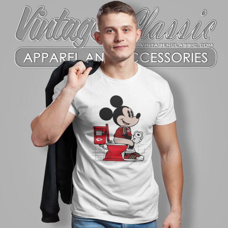 Mickey Mouse San Francisco 49ers Sitting On Kansas City Chiefs Toilet T Shirt Mickey Mouse San Francisco 49ers Sitting On Kansas City Chiefs Toilet T Shirt