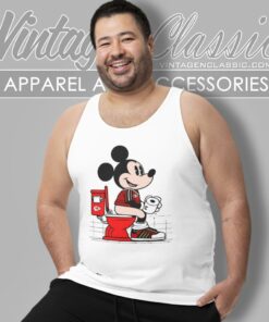 Mickey Mouse San Francisco 49ers Sitting On Kansas City Chiefs Toilet Tank Top Racerback