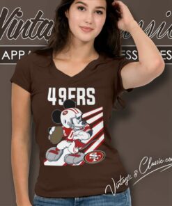 Mickey Mouse San Francisco 49ers V Neck TShirt