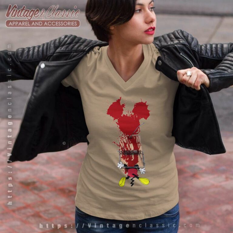 Mickey Mouse Trap V Neck TShirt Mickey Mouse Trap V Neck TShirt