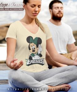 Mickey Nfl Philadelphia Eagles Logo V Neck TShirt