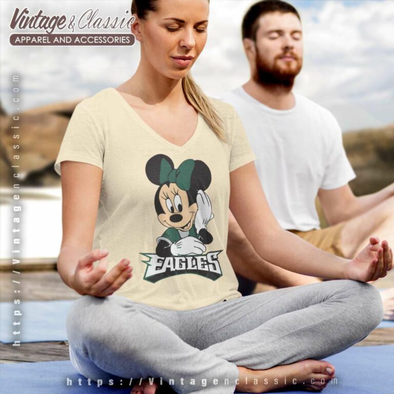 Mickey Nfl Philadelphia Eagles Logo V Neck TShirt Mickey Nfl Philadelphia Eagles Logo V Neck TShirt