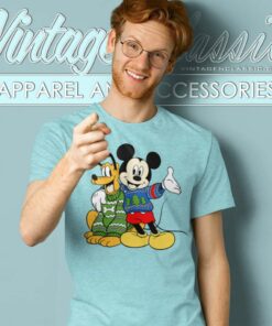 Mickey Pluto Dog Disney Christmas T Shirt