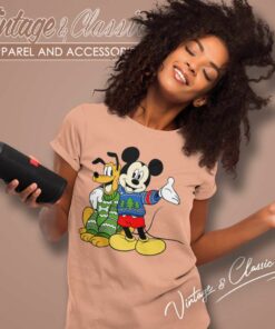 Mickey Pluto Dog Disney Christmas Women TShirt