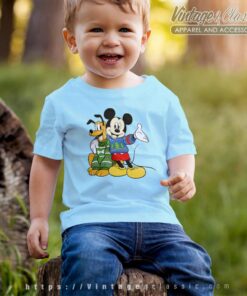 Mickey Pluto Dog Disney Christmas kids tshirt