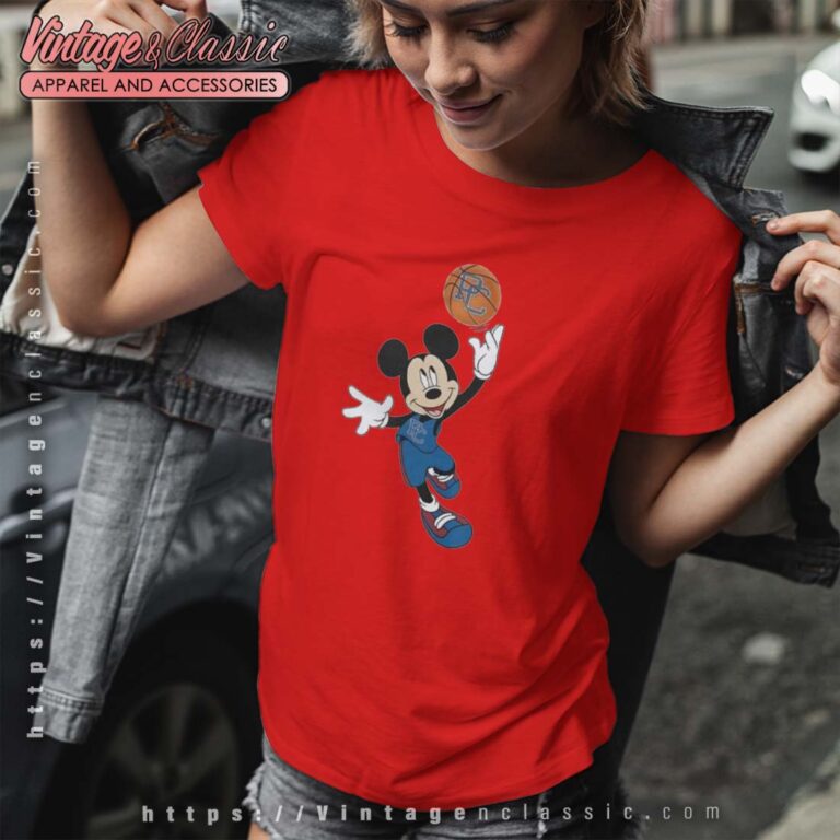 Mickey Presbyterian Blue Hose Basketball NCAA March Madness Tshirt Women Mickey Presbyterian Blue Hose Basketball NCAA March Madness Tshirt Women