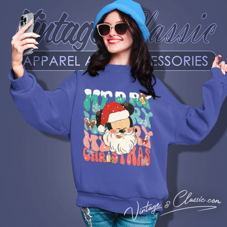 Mickey Santa Retro Merry Christmas Sweatshirt Mickey Santa Retro Merry Christmas Sweatshirt
