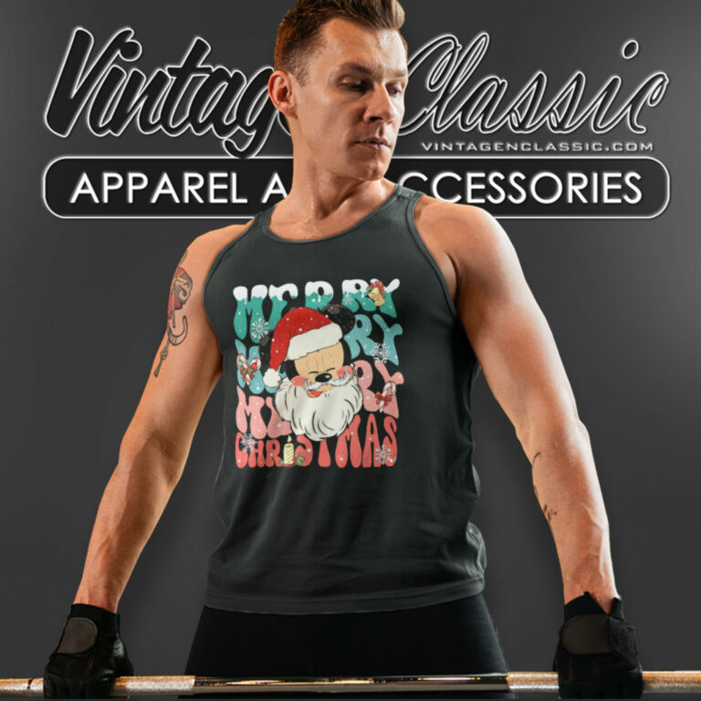 Mickey Santa Retro Merry Christmas Tank Top Racerback Mickey Santa Retro Merry Christmas Tank Top Racerback