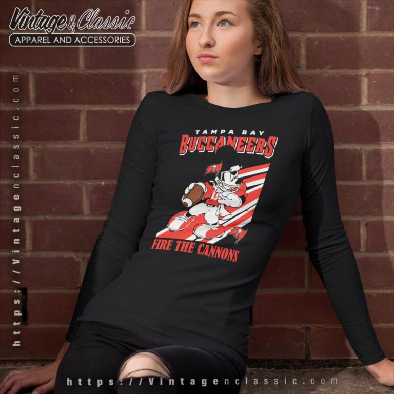 Mickey Tampa Bay Buccaneers Fire The Cannons Long Sleeve Tee Mickey Tampa Bay Buccaneers Fire The Cannons Long Sleeve Tee