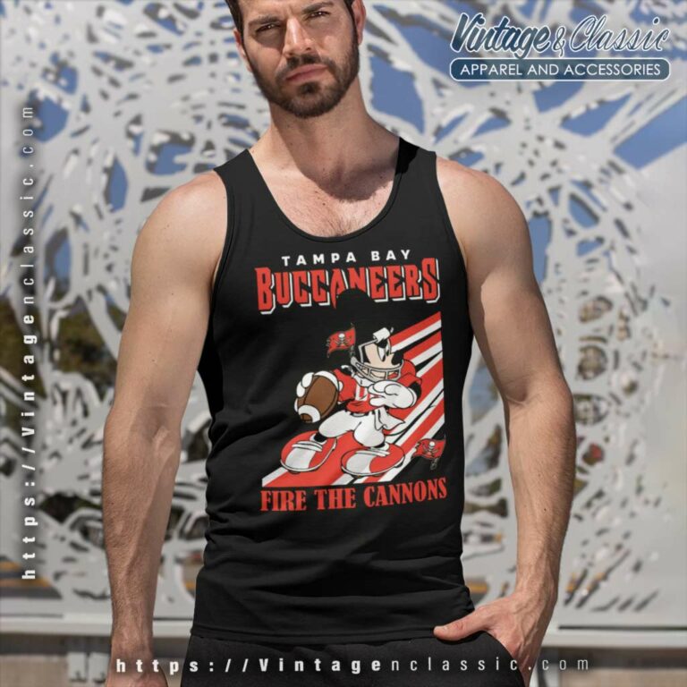 Mickey Tampa Bay Buccaneers Fire The Cannons Tank Top Racerback Mickey Tampa Bay Buccaneers Fire The Cannons Tank Top Racerback