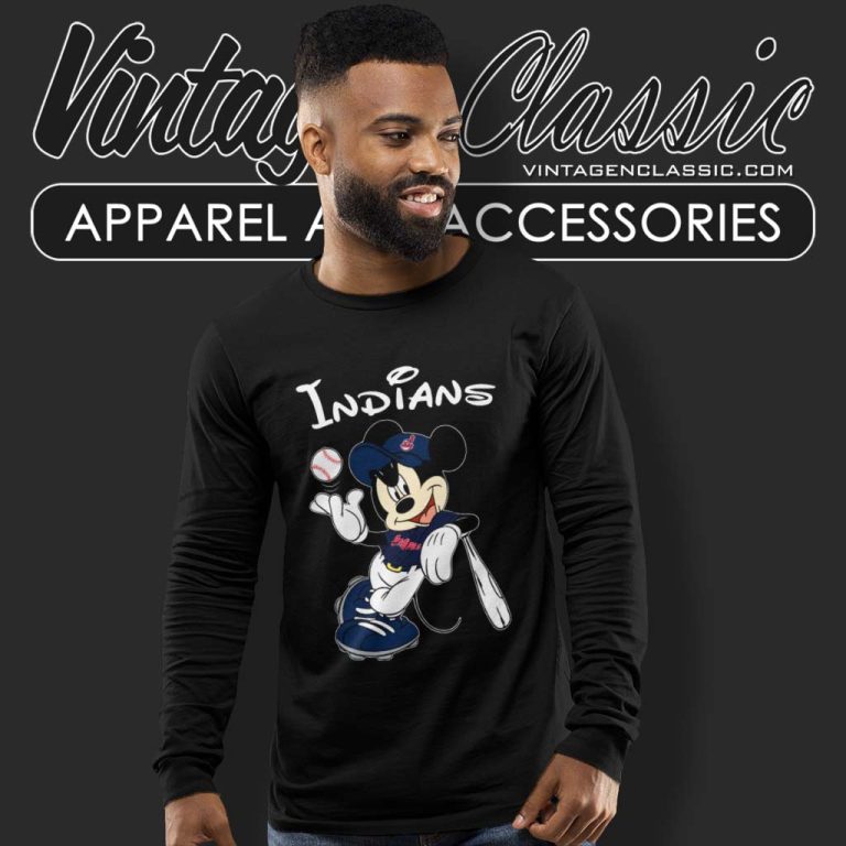 Mickey Team Cleveland Indians Long Sleeve Tee Mickey Team Cleveland Indians Long Sleeve Tee