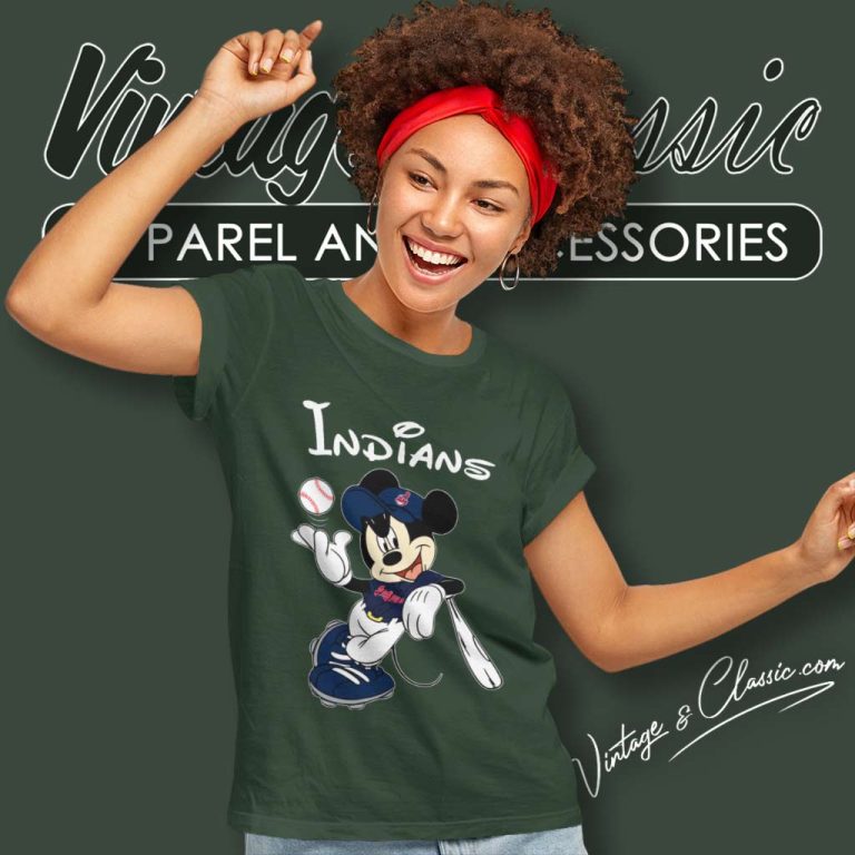 Mickey Team Cleveland Indians Women TShirt Mickey Team Cleveland Indians Women TShirt