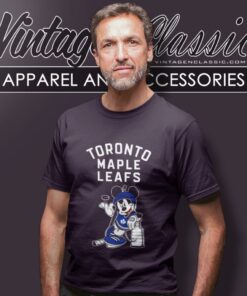 Mickey Toronto Maple Leafs With The Stanley Cup Hockey T Shirt