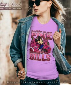 Mickey We Wear Pink Buffalo Bills V Neck TShirt