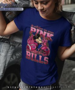 Mickey We Wear Pink Buffalo Bills Women TShirt