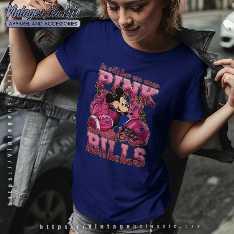 Mickey We Wear Pink Buffalo Bills Women TShirt Mickey We Wear Pink Buffalo Bills Women TShirt