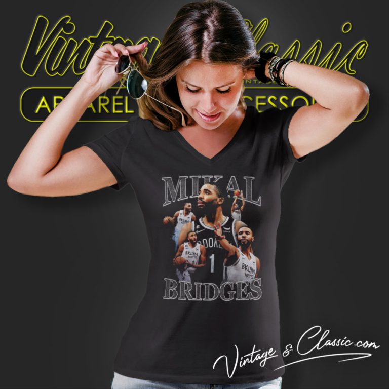 Mikal Bridges Brooklyn Nets V Neck TShirt Mikal Bridges Brooklyn Nets V Neck TShirt