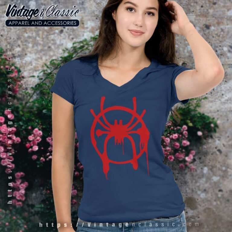 Miles Morales Spider Verse V Neck TShirt Miles Morales Spider Verse V Neck TShirt