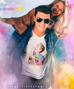 Miley Cyrus Shirt Licking An Ice Cream 5 Miley Cyrus Shirt Licking An Ice Cream V Neck TShirt