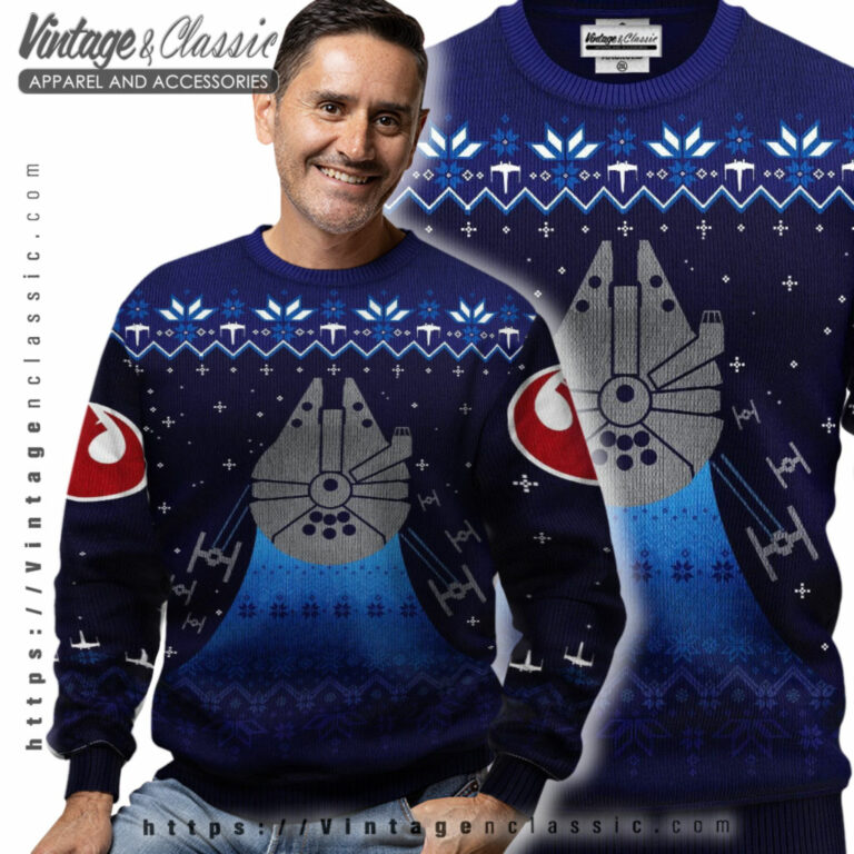 Millennium Falcon Ugly Christmas Sweater Men Ugly Sweater Millennium Falcon Ugly Christmas Sweater Men Ugly Sweater