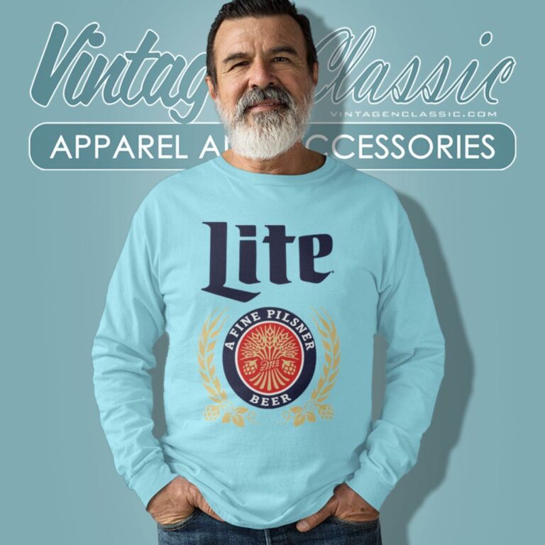 Miller Lite A Fine Pilsner Beer Long Sleeve Tee Miller Lite A Fine Pilsner Beer Long Sleeve Tee