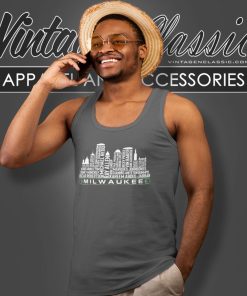 Milwaukee Basketball Shirt Milwaukee City Skyline Tank Top Racerback