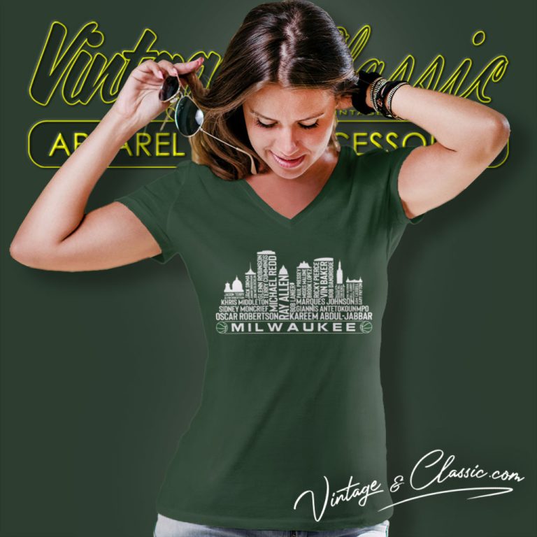 Milwaukee Basketball Shirt Milwaukee City Skyline V Neck TShirt Milwaukee Basketball Shirt Milwaukee City Skyline V Neck TShirt