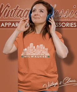 Milwaukee Basketball Shirt Milwaukee City Skyline Women T Shirt