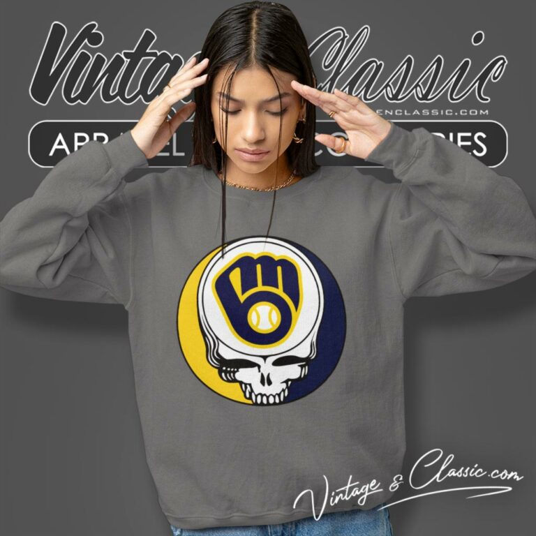 Milwaukee Brewers Grateful Dead Steal Your Face Sweatshirt Milwaukee Brewers Grateful Dead Steal Your Face Sweatshirt