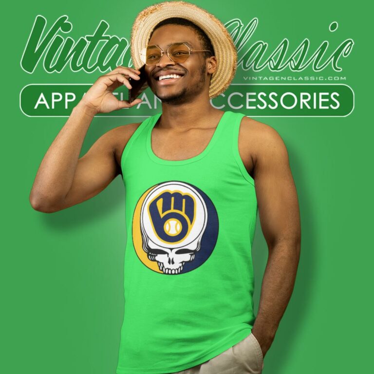 Milwaukee Brewers Grateful Dead Steal Your Face Tank Top Racerback Milwaukee Brewers Grateful Dead Steal Your Face Tank Top Racerback