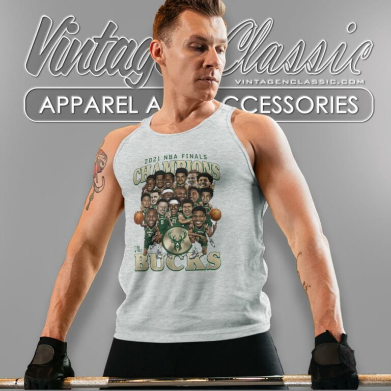 Milwaukee Bucks 2021 Nba Finals Champions Caricature Tank Top Racerback Milwaukee Bucks 2021 Nba Finals Champions Caricature Tank Top Racerback