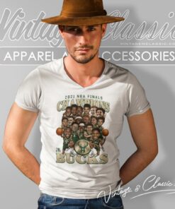 Milwaukee Bucks 2021 Nba Finals Champions Caricature V Neck TShirt