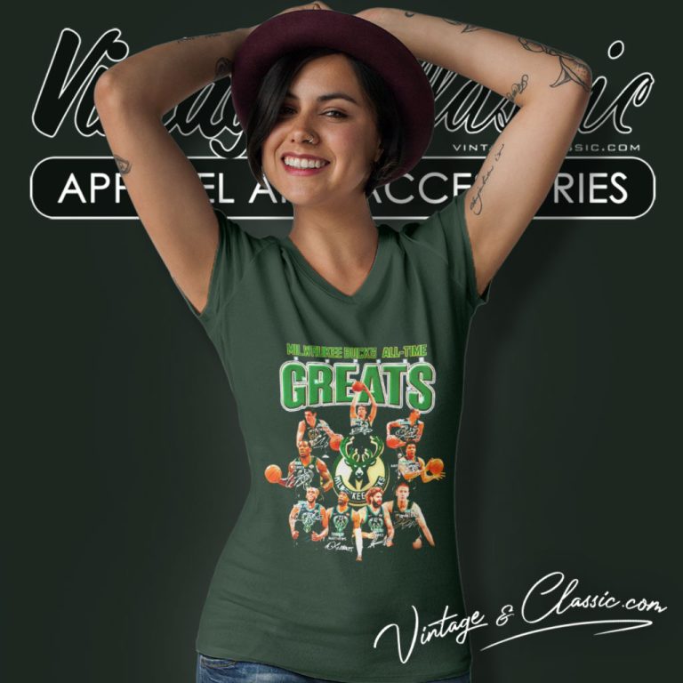 Milwaukee Bucks All Time Greats V Neck TShirt Milwaukee Bucks All Time Greats V Neck TShirt