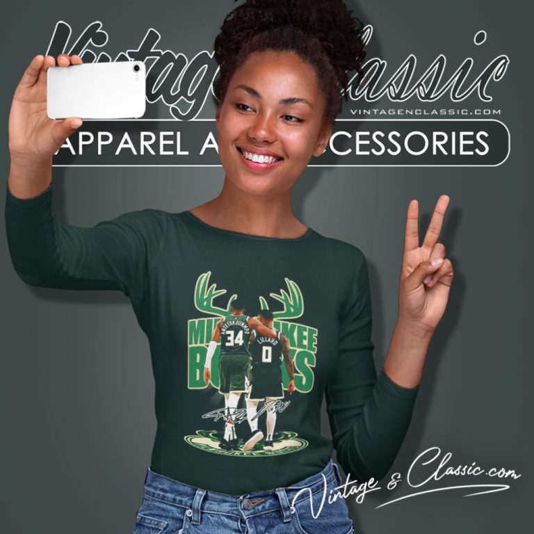 Milwaukee Bucks Antetokounmpo 2023 Long Sleeve Tee Milwaukee Bucks Antetokounmpo 2023 Long Sleeve Tee